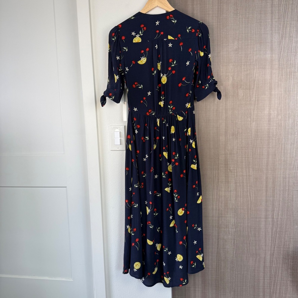 NEW Capulet Anthropologie Bettie Midi Shirtdress Navy Fruit Print Size Medium - Picture 9 of 15